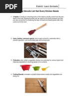 Cooking Utensils List That Every Kitchen Needs 