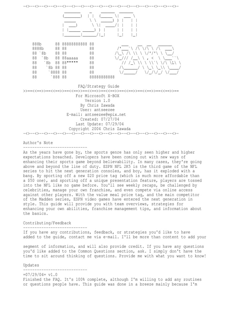 Espn NFL 2k5 | PDF | Quarterback | American Football