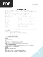 Arrays in C#