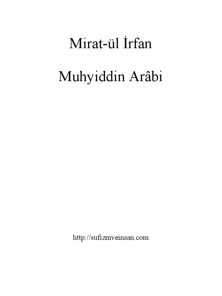 MiratÜl Irfan Muhyiddin Arabi PDF