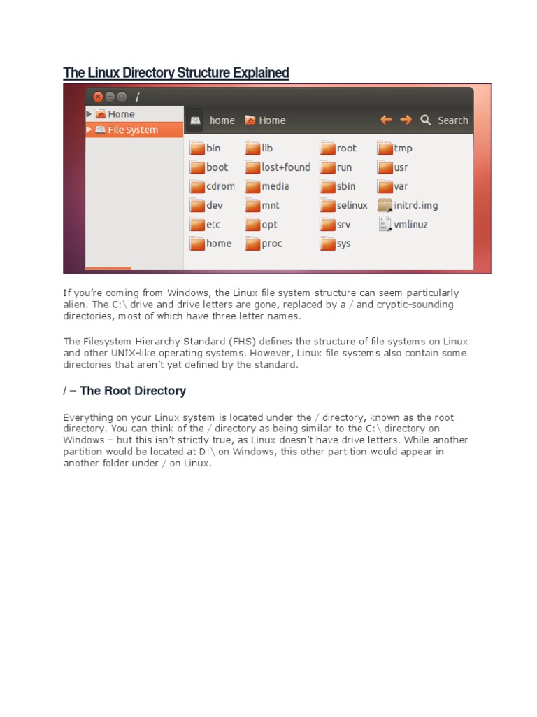 The Linux Directory Structure Explained | Directory (Computing ...