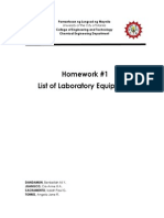 List of Laboratory Equipment Homework