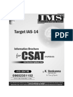 UPSC, IAS, IFoS, CSE, GS - Paper II (CSAT) Information Brochure for Hyderabad Coaching centre