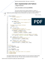 The Singleton Pattern Implemented With Python Python Recipes ActiveState Code