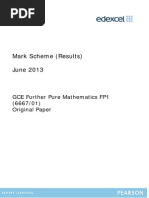 1306 FP1 June 2013 - Withdrawn Paper Mark Scheme