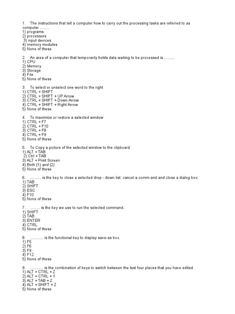 IBPS PO Computer Knowledge Question Bank | PDF | Computer Data Storage ...