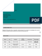 Resume Highlights:: Bachelor of Technology Specialization: Mechanical Engineering