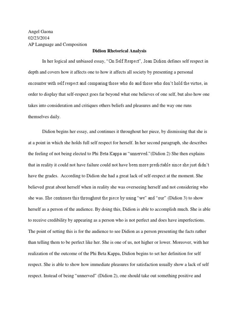Lack of respect essay