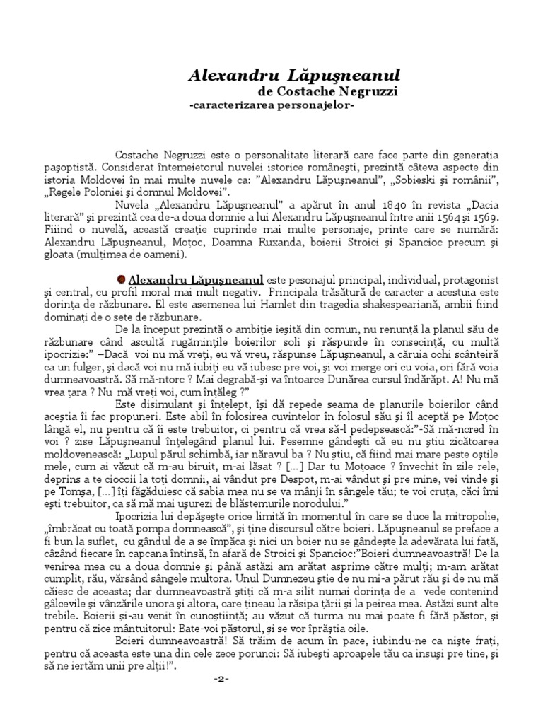 REZUMAT ALEXANDRU LAPUSNEANU DE COSTACHE NEGRUZZI DOWNLOAD