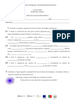 Estrutura atômica - Ficha de avaliação diagnóstica