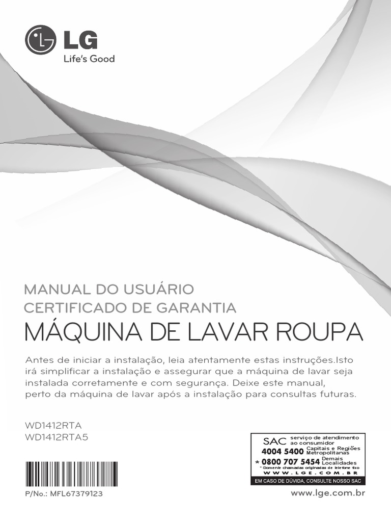 Manual LG Lava e Seca | PDF | Torneira | Roupas