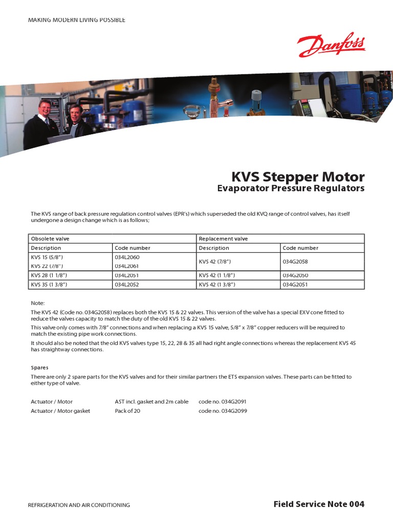 KVS Stepper Motor Evaporator Pressure Regulators | PDF