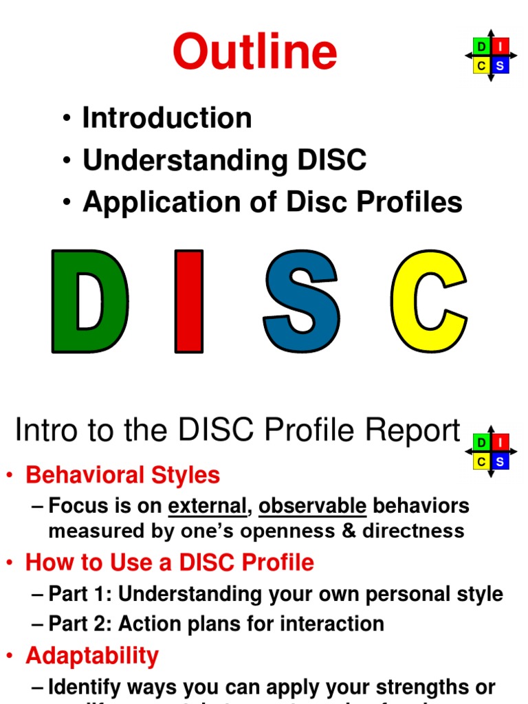 Introduction Understanding DISC Application of Disc Profiles PDF