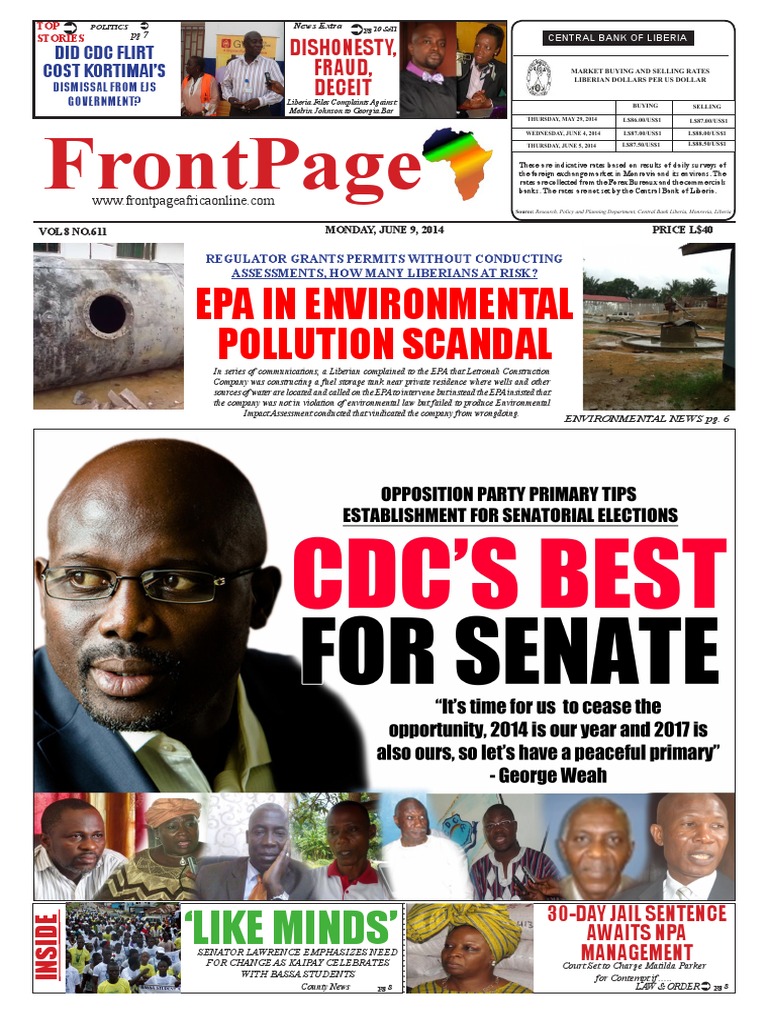 Monday, June 09, 2014 Edition Liberia United States Environmental