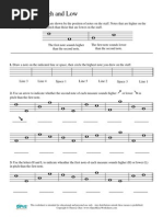 Music Theory Worksheet 2 Staff High Low