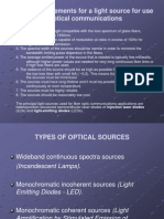 Requirements for Optical Communication Light Sources