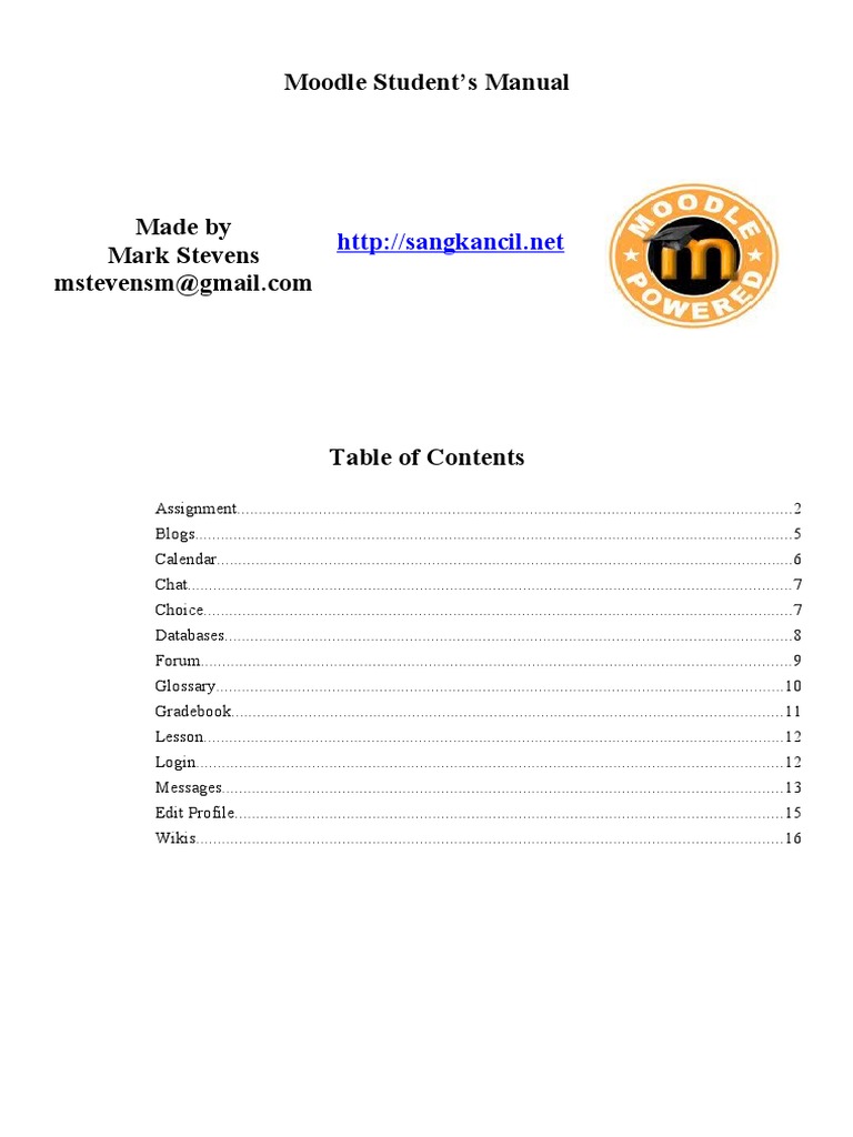 Moodle Student Manual Guide | PDF | Career & Growth