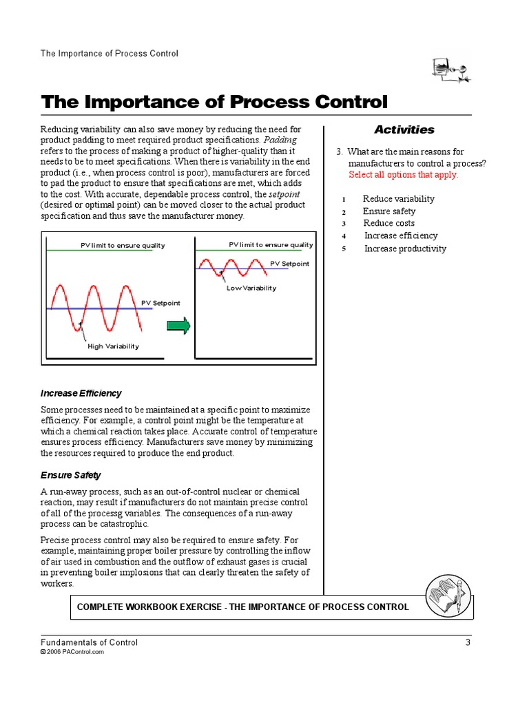 The Importance of Process Control: Activities | PDF | Control Theory ...