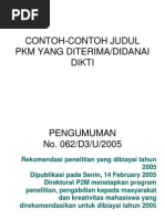 Download Contoh-contoh Judul Pkm Yang Diterima by Iwayaneka Widiasuta SN228731483 doc pdf