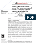 Factorial and Discriminant Analyses of The Underpinnings of Relationship Marketing and Customer Satisfaction