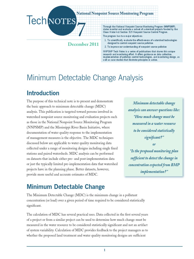Minimal Detectable Change MDC Linear Trend Estimation Errors And
