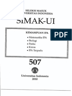 SETEKSI MASUK UNIVERSITAS INDONESIA SIMAK-UI KEMAMPUAN IPA