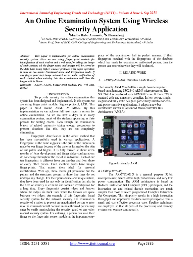 Online Exam Security with Fingerprint Tech | PDF | Arm Architecture ...