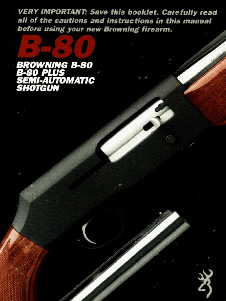 Shot Gun Manual Browning b80 - Om - S | PDF | Shotgun | Firearms