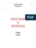 State of The Art State of The Art IN Photovoltaics: F. Spertino V Cocina V. Cocina