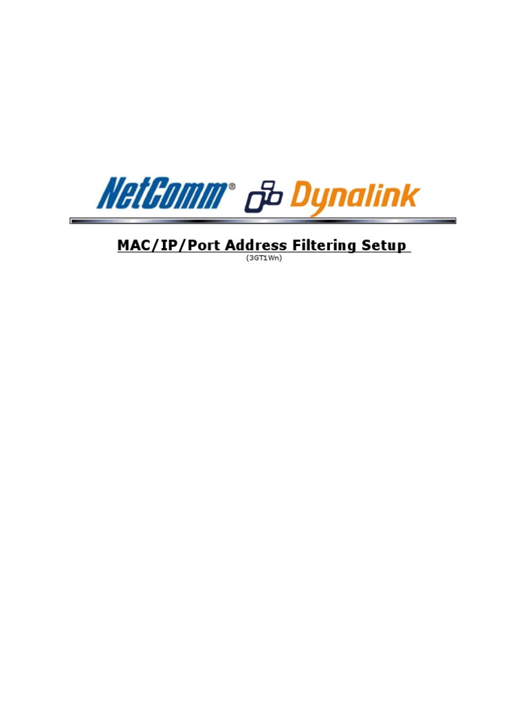 MAC Address Filtering Setup Guide | PDF