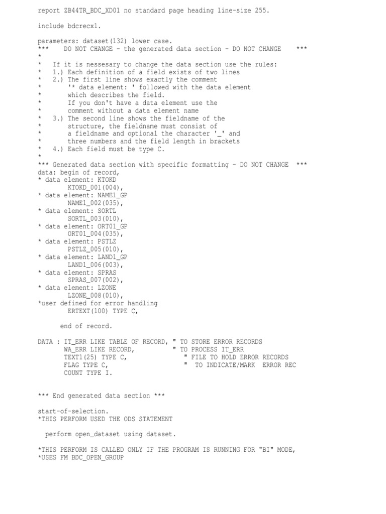 BDC Manager: XD01 Data Processing | PDF | Information Technology ...