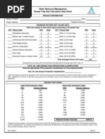 Water Resource Management Grease Trap Size Calculation Data Sheet