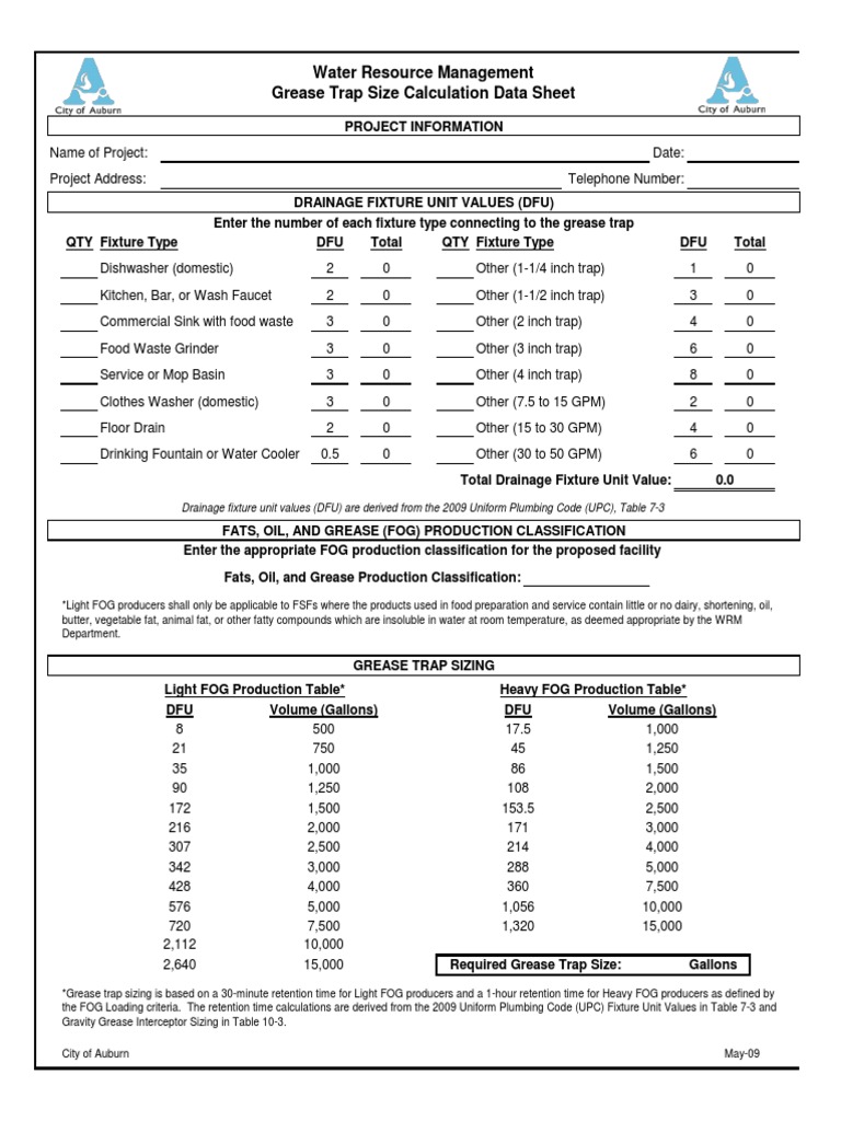 water-resource-management-grease-trap-size-calculation-data-sheet-pdf