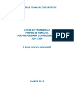 ACORD DE PARTENERIAT
PROPUS DE ROMÂNIA
PENTRU PERIOADA DE PROGRAMARE
2014‐2020