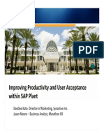 2603 Improving Productivity and User Acceptance Within SAP Plants