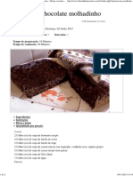 Bolo de Chocolate Molhadinho - Dieta Dukan Receitas PDF