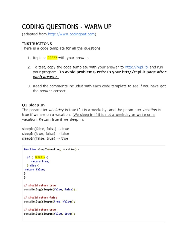 JavaScript Coding Practice Problems | PDF | Areas Of Computer Science ...