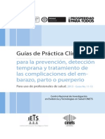 Guías de Práctica Clínica para la prevención, detección temprana y tratamiento de las complicaciones del embarazo, parto o puerperio