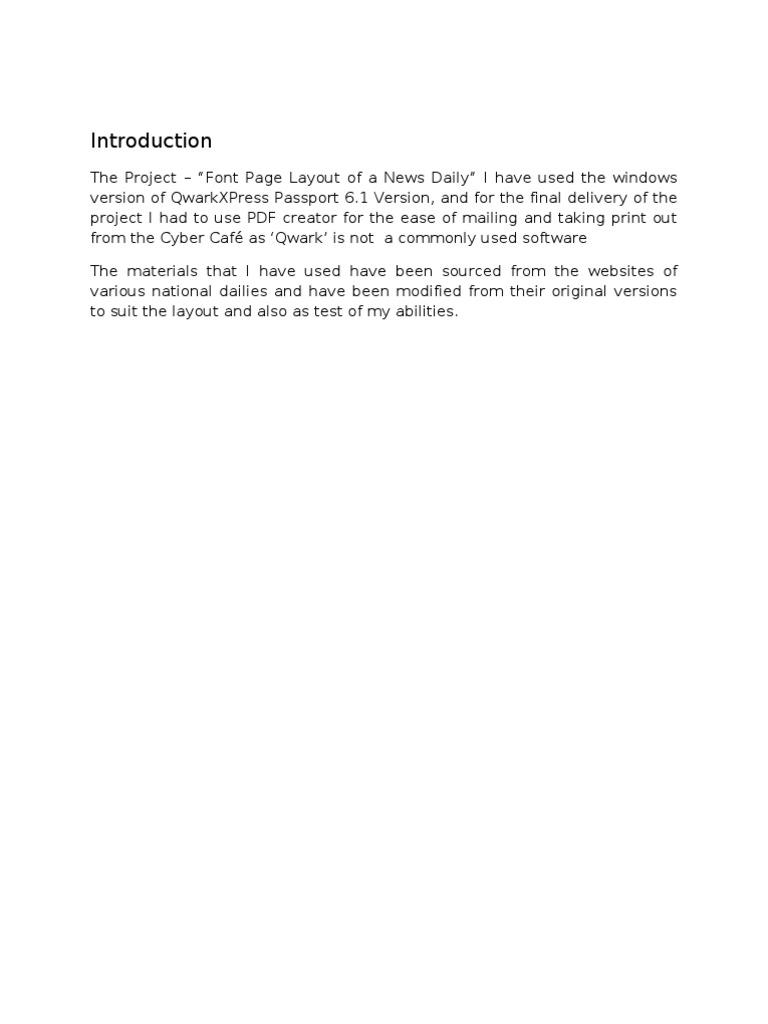 Introduction | Typefaces | Page Layout