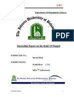 Internship Report on Bank of Punjab