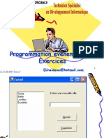 Programmation Evenementielle Exercices 1