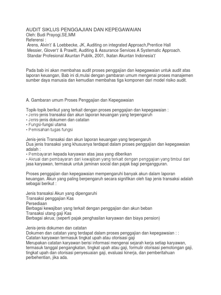Audit Penggajian Dan Personalia