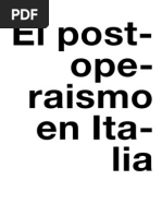 Espai en Blanc. Balance Conceptual Del Postoperaísmo Italiano