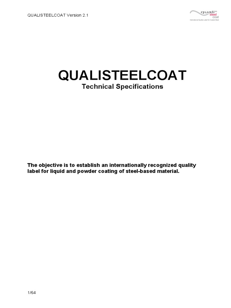 QUALISTEELCOAT Technical Specs 2.1 | PDF | Mortar (Masonry) | Galvanization