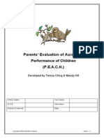PEACH Parents Evaluation of Aural-Oral Perfonmance Children