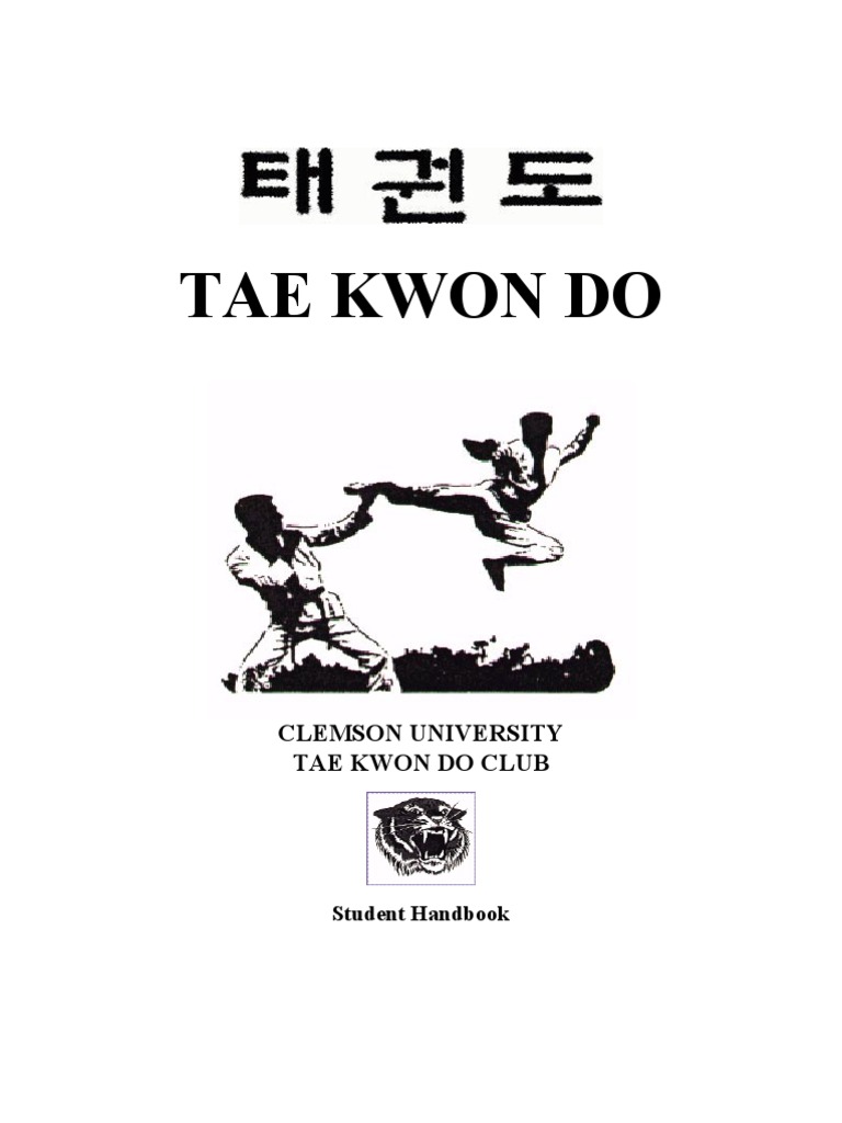 Martial Arts Taekwondo Student Handbook PDF Taekwondo Korean