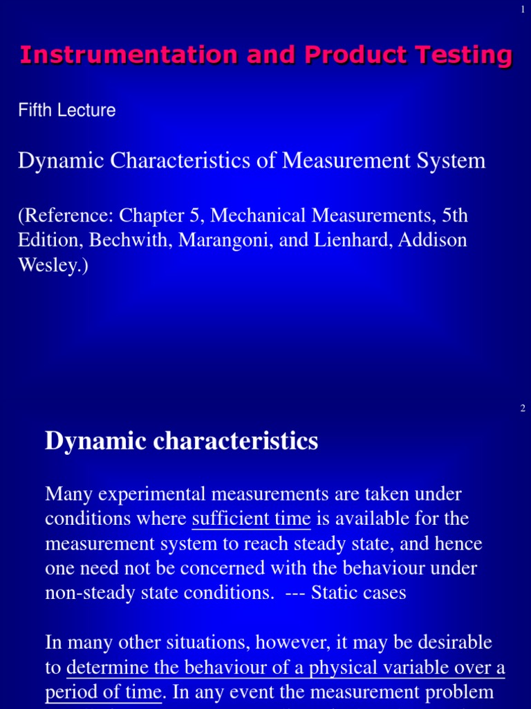 Dynamic Measurement System Characteristics | PDF | Force | Applied And ...