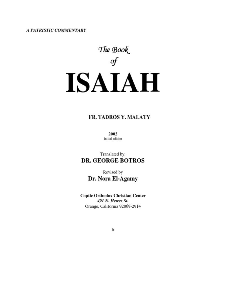 Commentary on the Book of Isaiah | PDF | Isaiah | Prophet