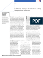 The Future of Strategic Planning in The Public Sector Linking Strategic Management and Performance