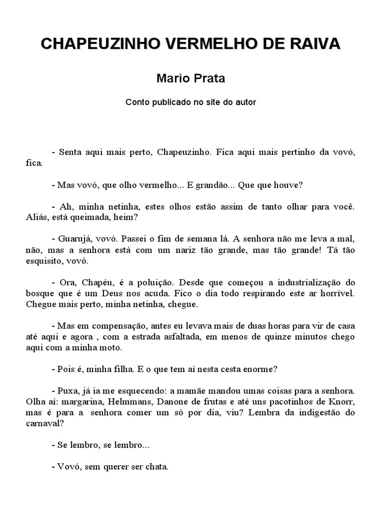 Chapeuzinho Vermelho de Raiva | PDF